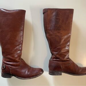 Frye Boots: Shirley Shields Tall, Cognac color, women’s size 6.5
